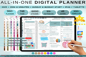 Customizable Digital Planner, a Templates & Theme by Plamarplanners