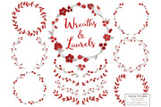 Ruby Vector Flower Wreaths, an Illustration by Amanda Ilkov (Thumbnail 1 of 3)