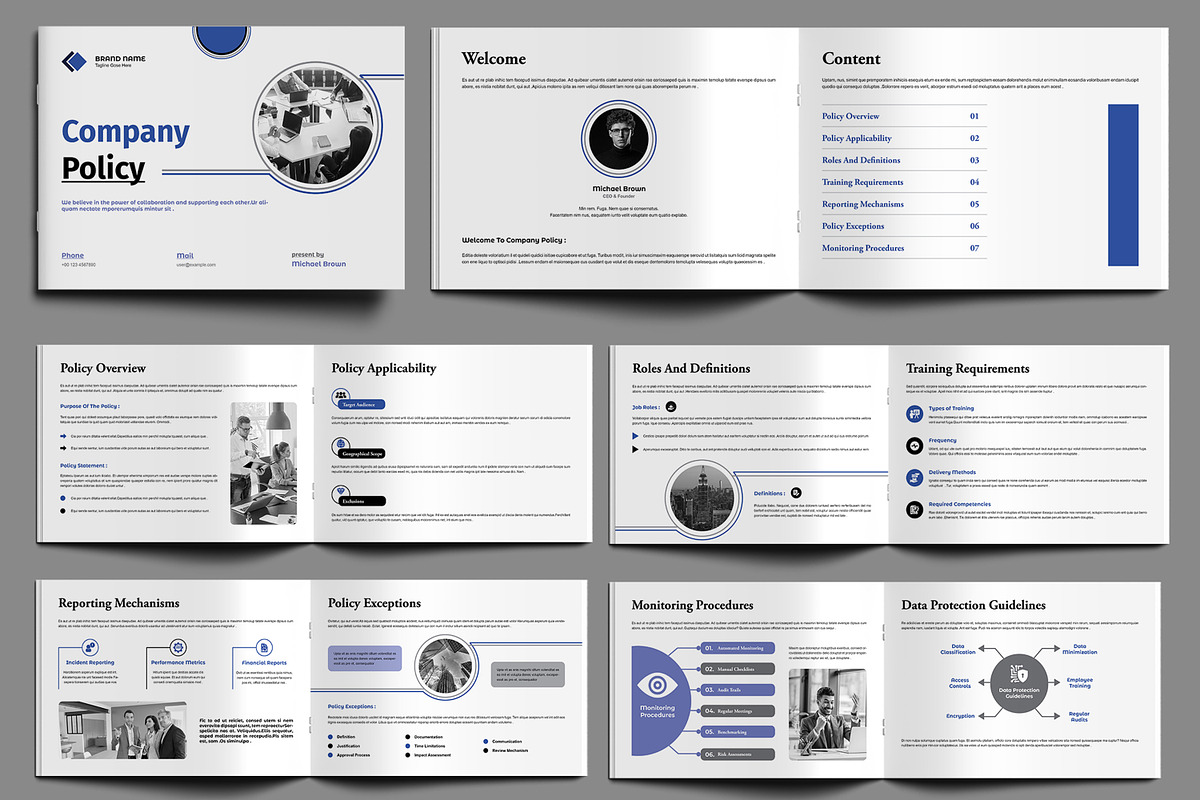 Company Policy Brochure Landscape, a Brochure Template by MightyDesign (Photo 2 of 6)