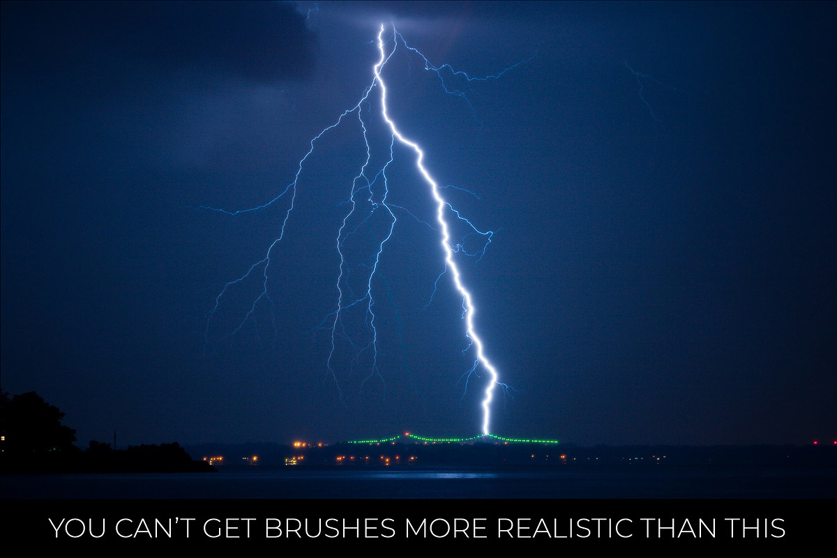 20 Photoshop Lightning Brushes, a Brush Add-On by Dene Studios (Photo 3 of 9)
