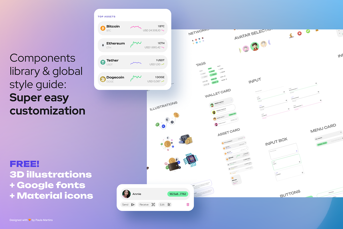 AI + Crypto wallet UI Kit, an UI Kit Template by Paula M UI Store (Photo 5 of 6)