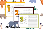 Ebook - Animals Tracing Numbers 0-10, a Stationery Template by Glücklich Studio (Thumbnail 2 of 4)