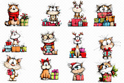 Christmas Cat With Gift, an Illustration by cherrydesign (Thumbnail 3 of 3)