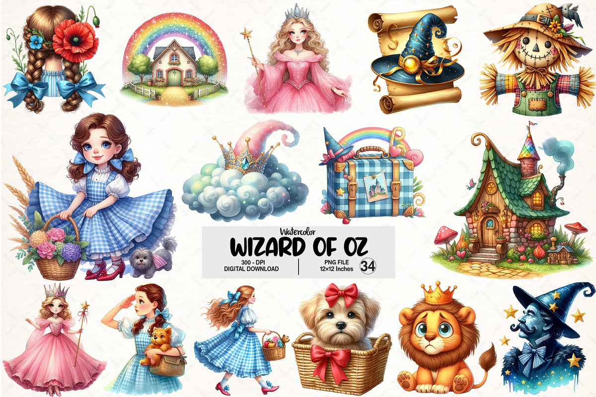 Wizard of Oz Clipart, an Illustration by Pixels.Craft (Photo 1 of 7)