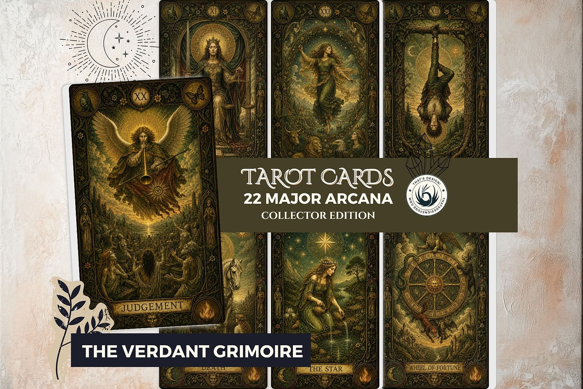 The Verdant Grimoire Tarot Cards, a Decorative Illustration by ThatsDesignArt (Photo 1 of 11)