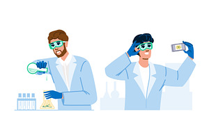 Scientists conducting chemical, an Illustration by pikepicture