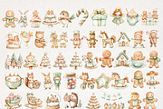 Sweet Gingerbread Clipart 50 PNG, a Seasonal Illustration by EleSArtDesign (Thumbnail 2 of 4)