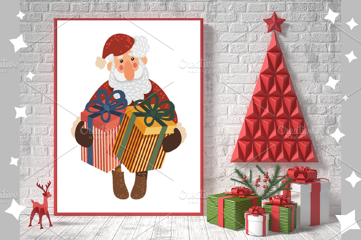 Christmas llamas and Santa clipart, an Animal Illustration by KupalinaArt (Photo 5 of 7)