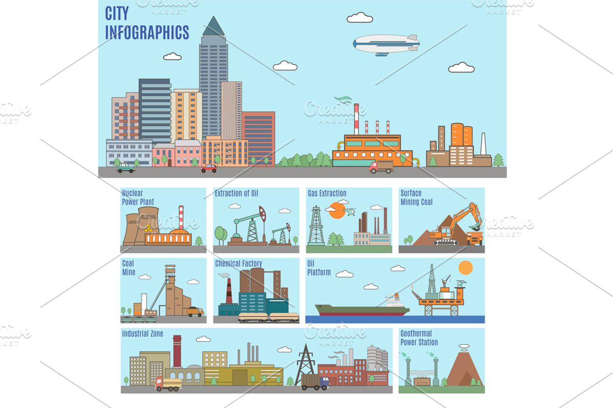 City infographics. Industry, a Graphic by Stoker-13