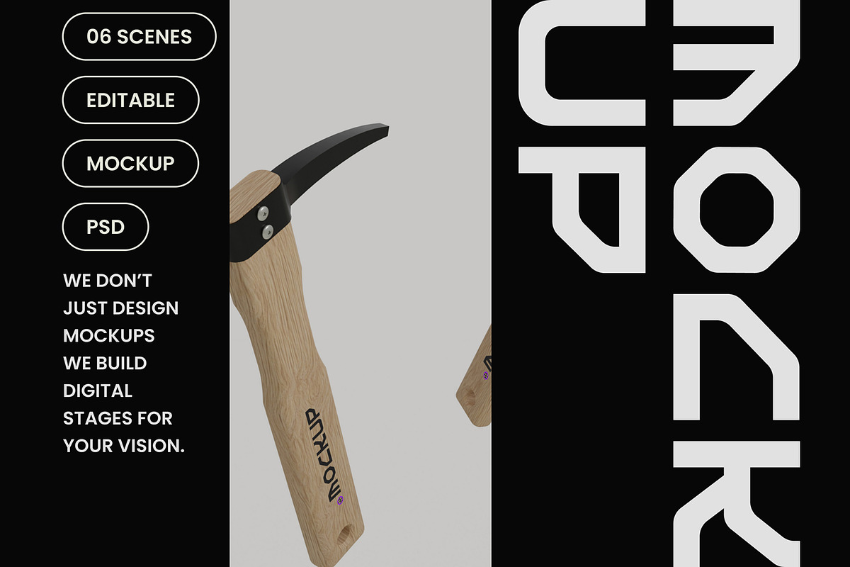 Mattock Pickaxe Mockup, a Household Mockup by hiddemaru (Photo 4 of 4)