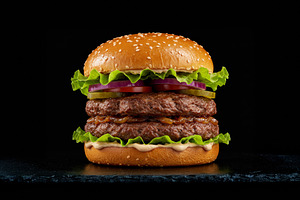 Double beef burger, a Food & Drink Photo by professorinc