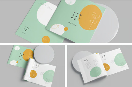 Soft Cover Square Brochure Mockups