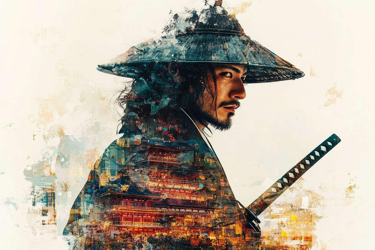 portrait of japanese samurai warrior., an Illustration by Pictures for you!!!!!!!!!