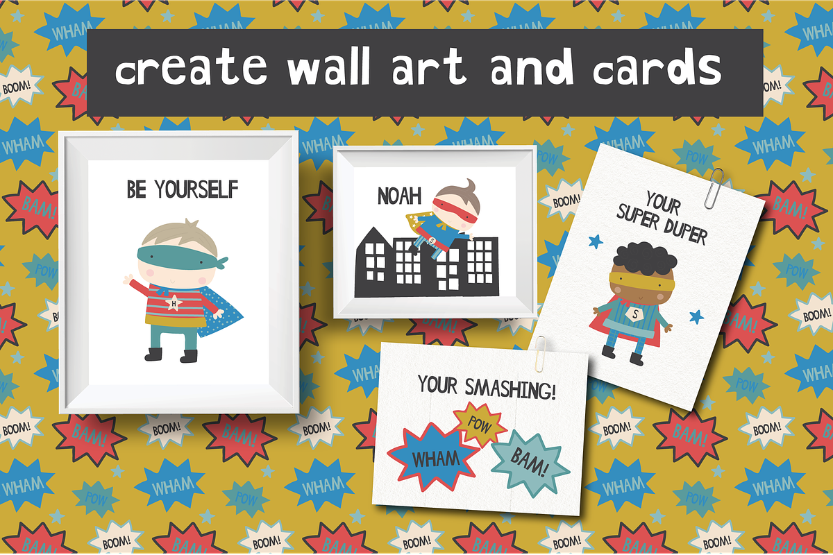 Little Hero clipart set, an Illustration by Poppymoondesign (Photo 2 of 3)