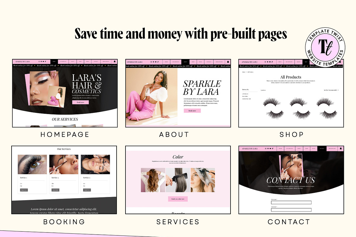 Wix Salon Website Template Theme, a Wix Template by Template Twist Shop (Photo 6 of 10)
