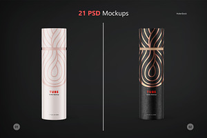 Thermos Bottle With Tube Mockup Set