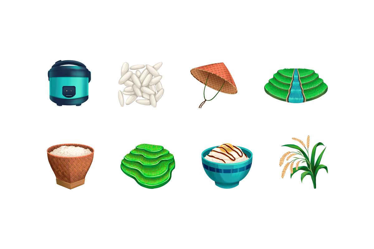 Rice Farming Elements, an Object Graphic by Deemak Daksina (Photo 2 of 3)