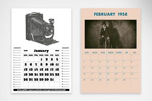 Reusable Vintage Calendar Year 2025