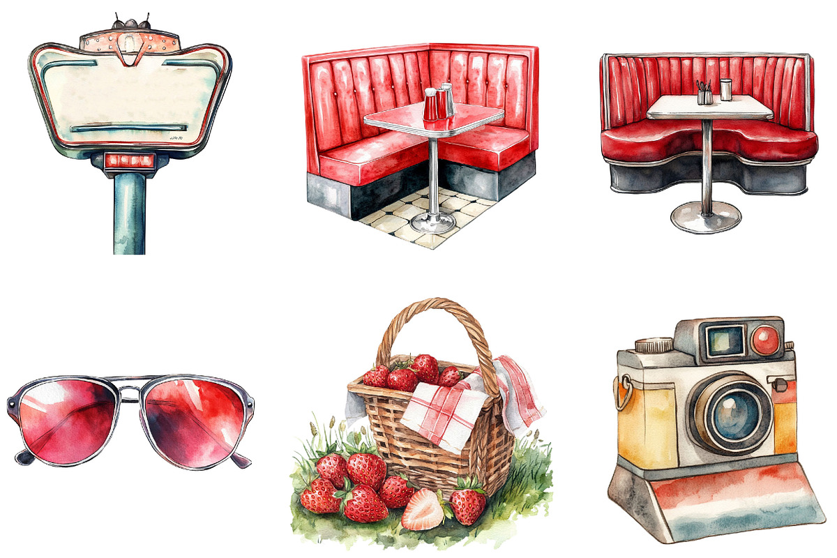 Watercolor Americana Girl Clipart, an Illustration by Designking (Photo 3 of 5)