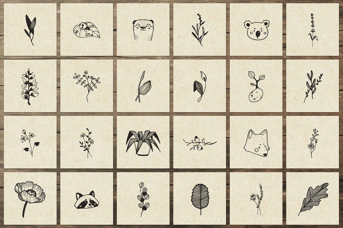 150 Hand Drawn Elements -Nature III-, an Animal Illustration by Michael Rayback Design (Photo 7 of 15)