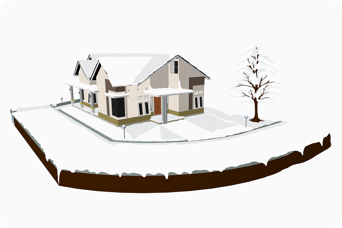 House in winter with covered tree., a Seasonal Illustration by regalDRAW (Photo 3 of 3)