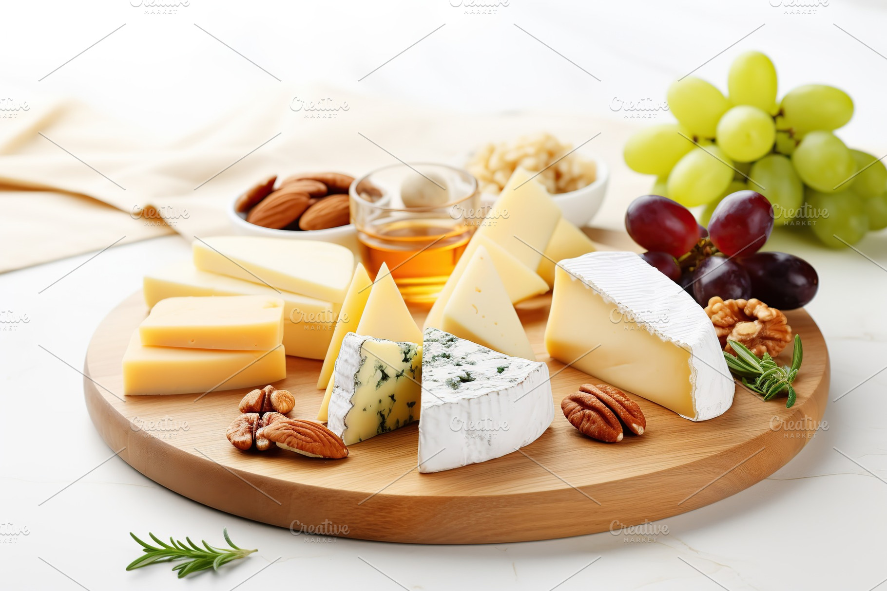 Various types of cheese on table, a Food & Drink Photo by AlyaAnd