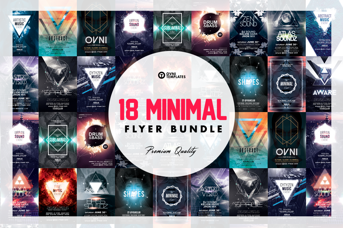 18 MINIMAL Flyer Bundle, a Flyer Template by OVNI-TEMPLATES (Photo 1 of 10)