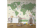 Vintage Kids World Map - Vector, a Graphic by PorcuPen Works (Thumbnail 6 of 6)