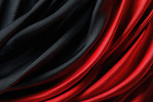 Flying red and black silk fabric wit, a Photo by Pavel_design