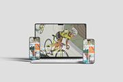 Laptop And Phone Mockup, a Wearable Device Mockup by scribrostudio (Thumbnail 7 of 11)