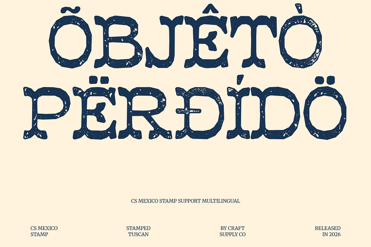 CS Mexico Stamp, a Serif Font by Craft Supply Co. (Photo 7 of 8)