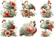 Whimsical Summer Flamingo Clipart, an Illustration by DreamArtGraphic (Thumbnail 2 of 5)