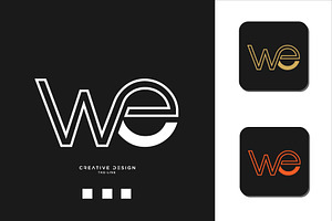 Alphabet Letters Icon Logo WE or EW