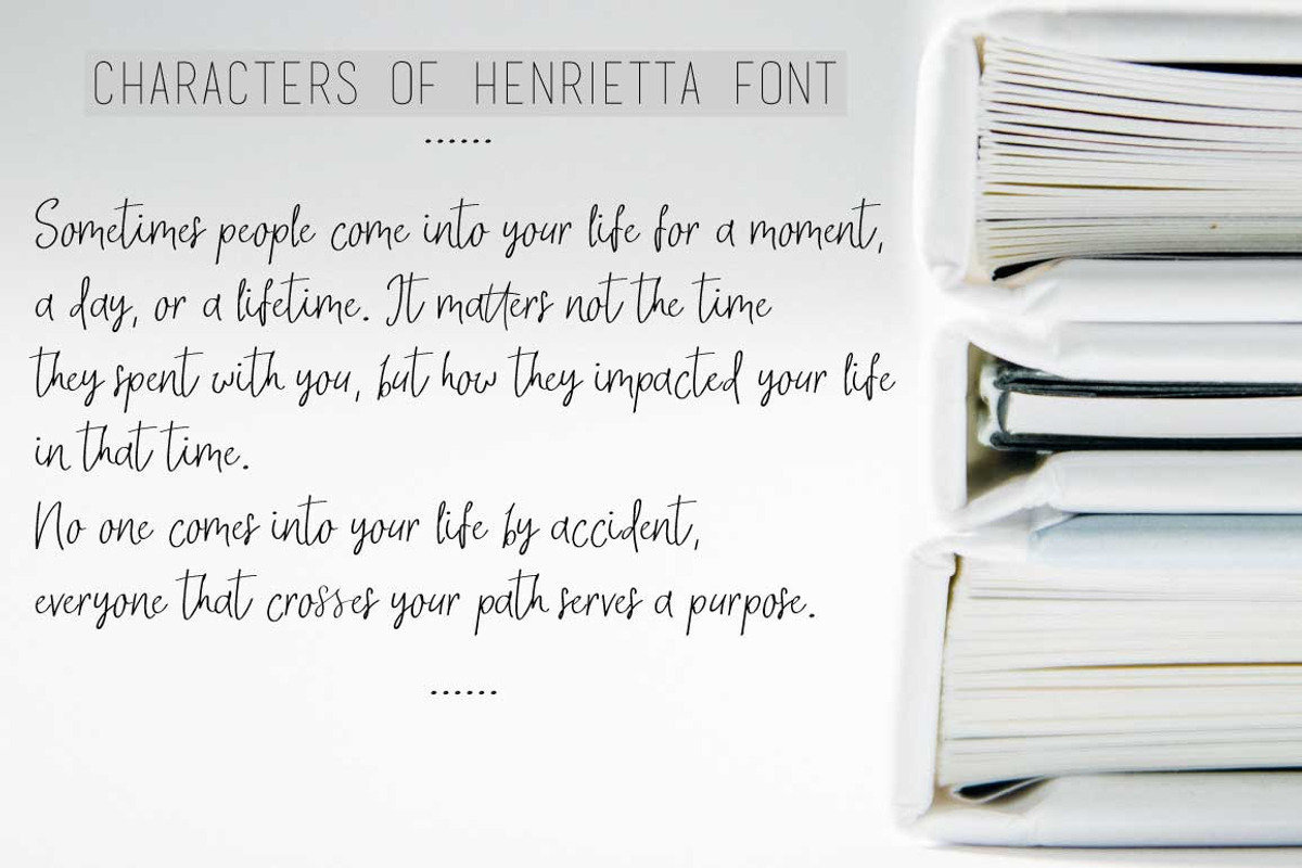 New! Henrietta | Signature Font preview 2