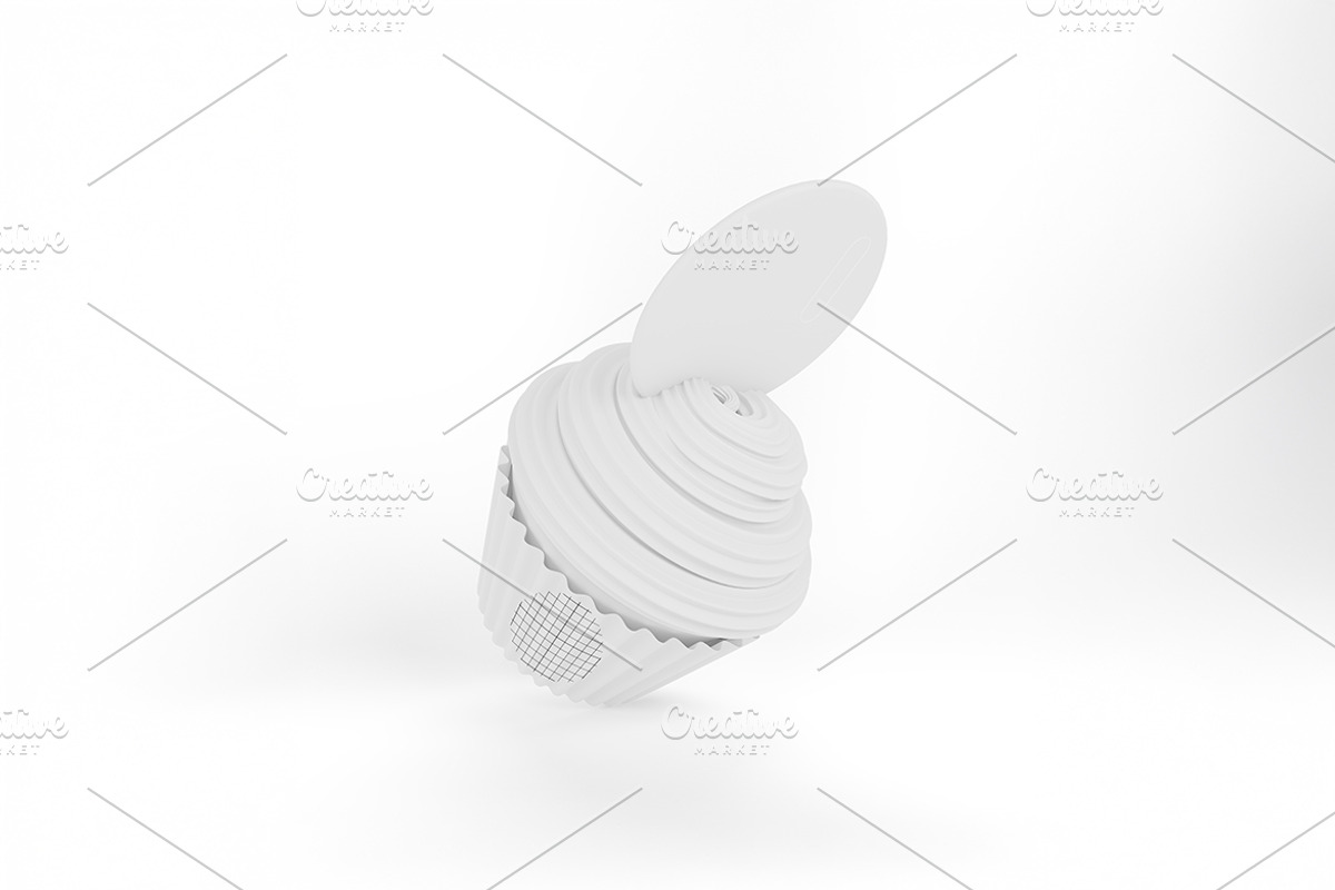 Cartoon I Heart Mom Cupcake Mockup, a Merchandise Mockup by Qaleb Studio (Photo 1 of 2)