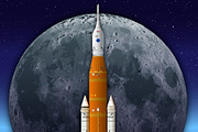 Artemis II moon mission fantasy repr, an Education Illustration by frizio (Thumbnail 3 of 3)