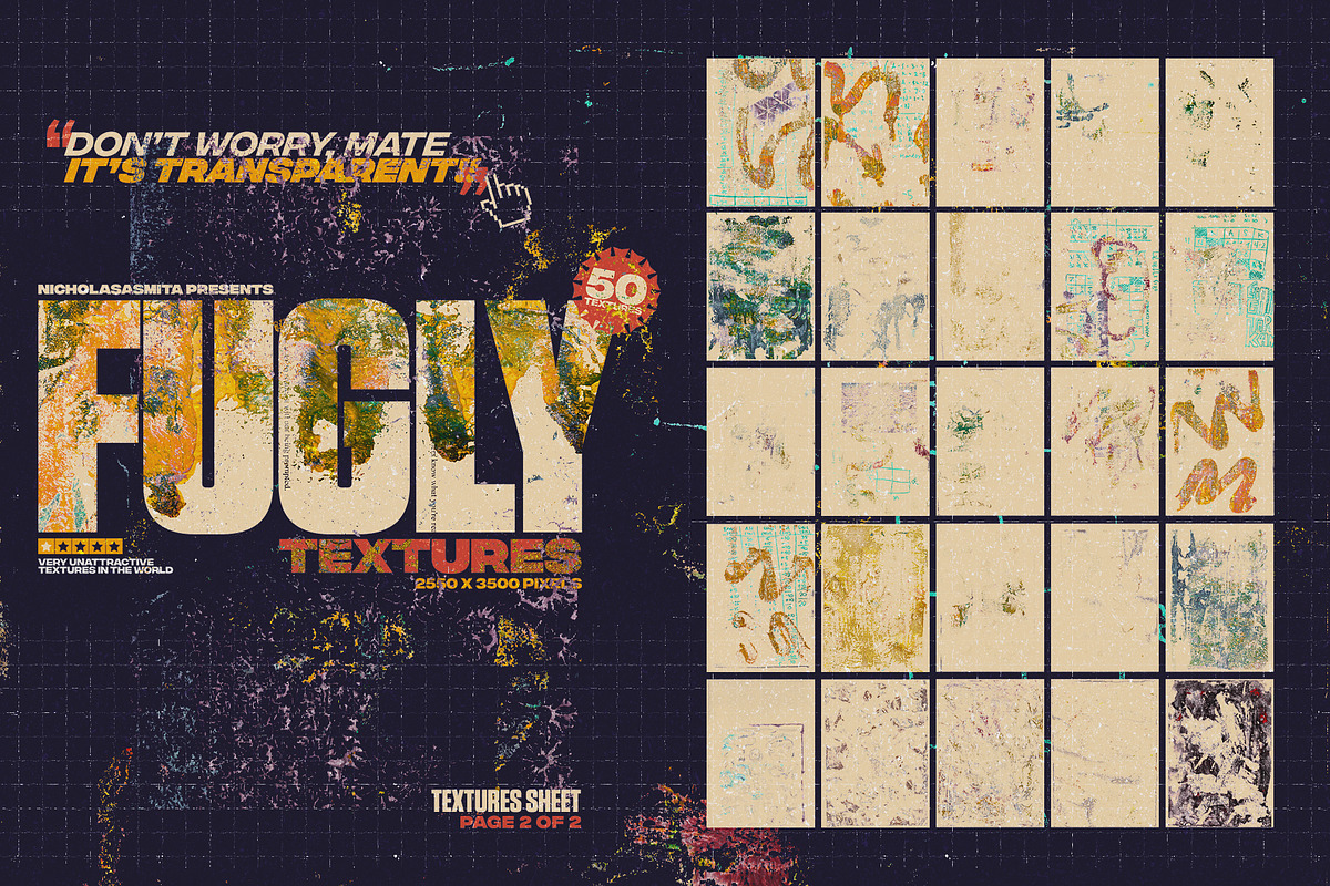 Fugly: 50 Transparent PNG Textures, a Texture Graphic by nicholasasmita (Photo 4 of 10)