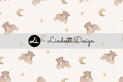 Cute bear on the cloud pattern, a Pattern Graphic by lindoet23 (Thumbnail 1 of 3)