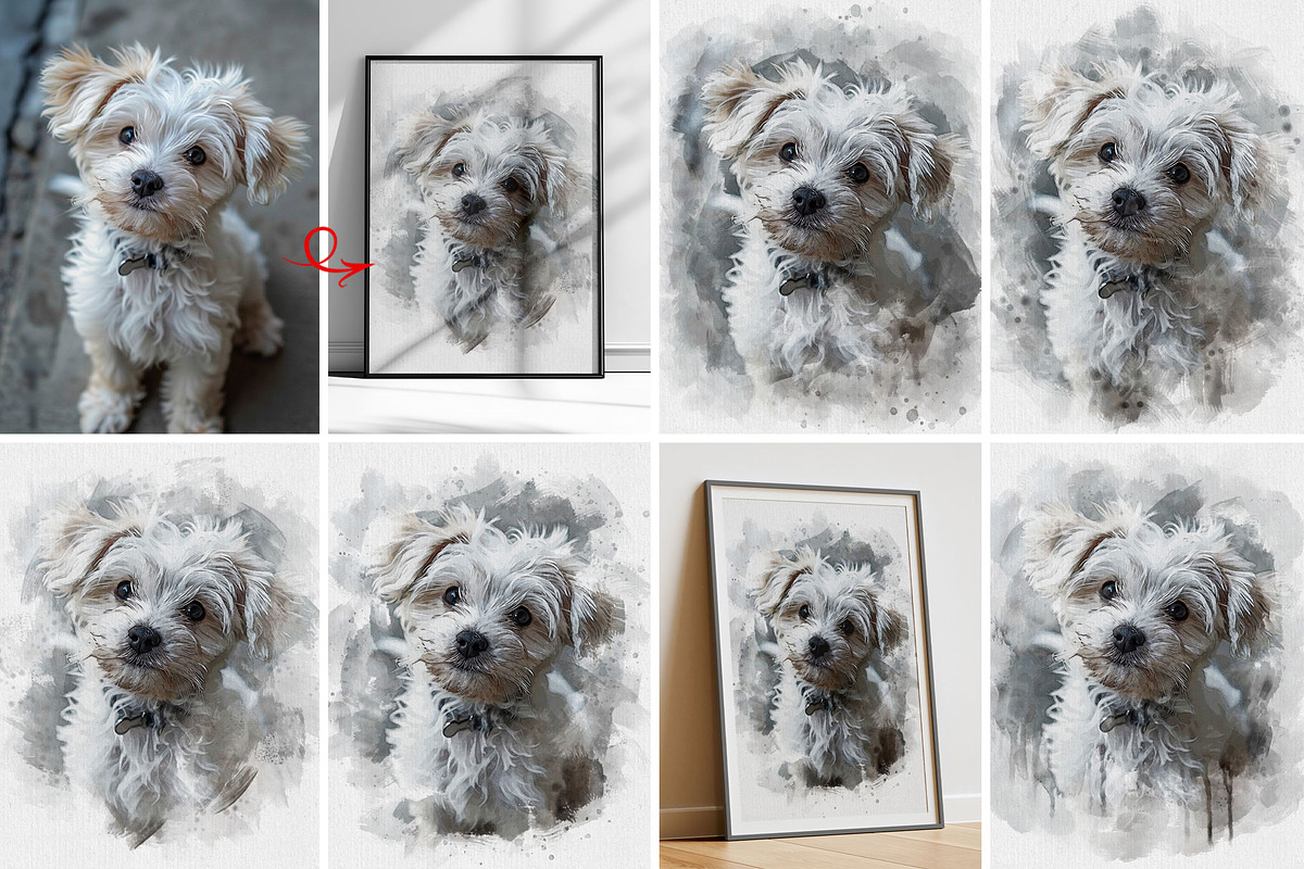 Dog Watercolor Photo Effect, an Action Add-On by Photoshop Action (Photo 2 of 19)