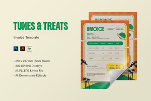 Tunes & Treats Ticket Event, a Print Template by StreaksideStd