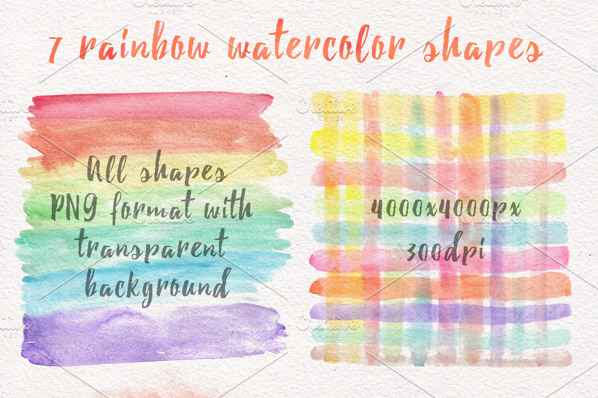 Rainbow watercolor seamless pattern, a Pattern Graphic by antuanetto (Photo 4 of 9)