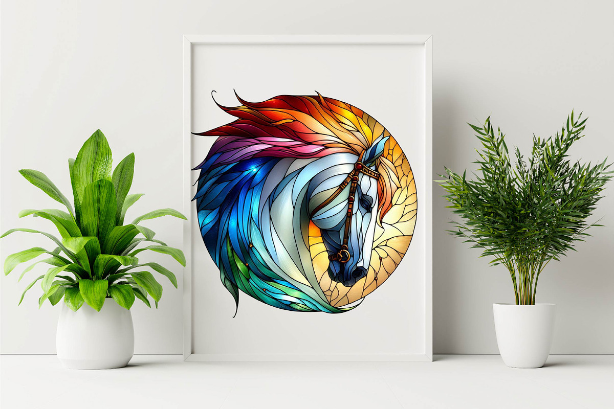 Horse Stained Glass Clipart  Sublim, an Illustration by SVGArt (Photo 5 of 5)