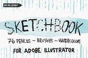 Sketchbook Brushes for Illustrator, a Brush Add-On by Guerillacraft (Thumbnail 1 of 7)