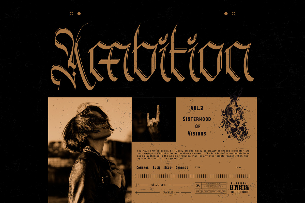 Djokovic Calligraphic Typeface, a Blackletter Font by infernostudio3 (Photo 3 of 11)