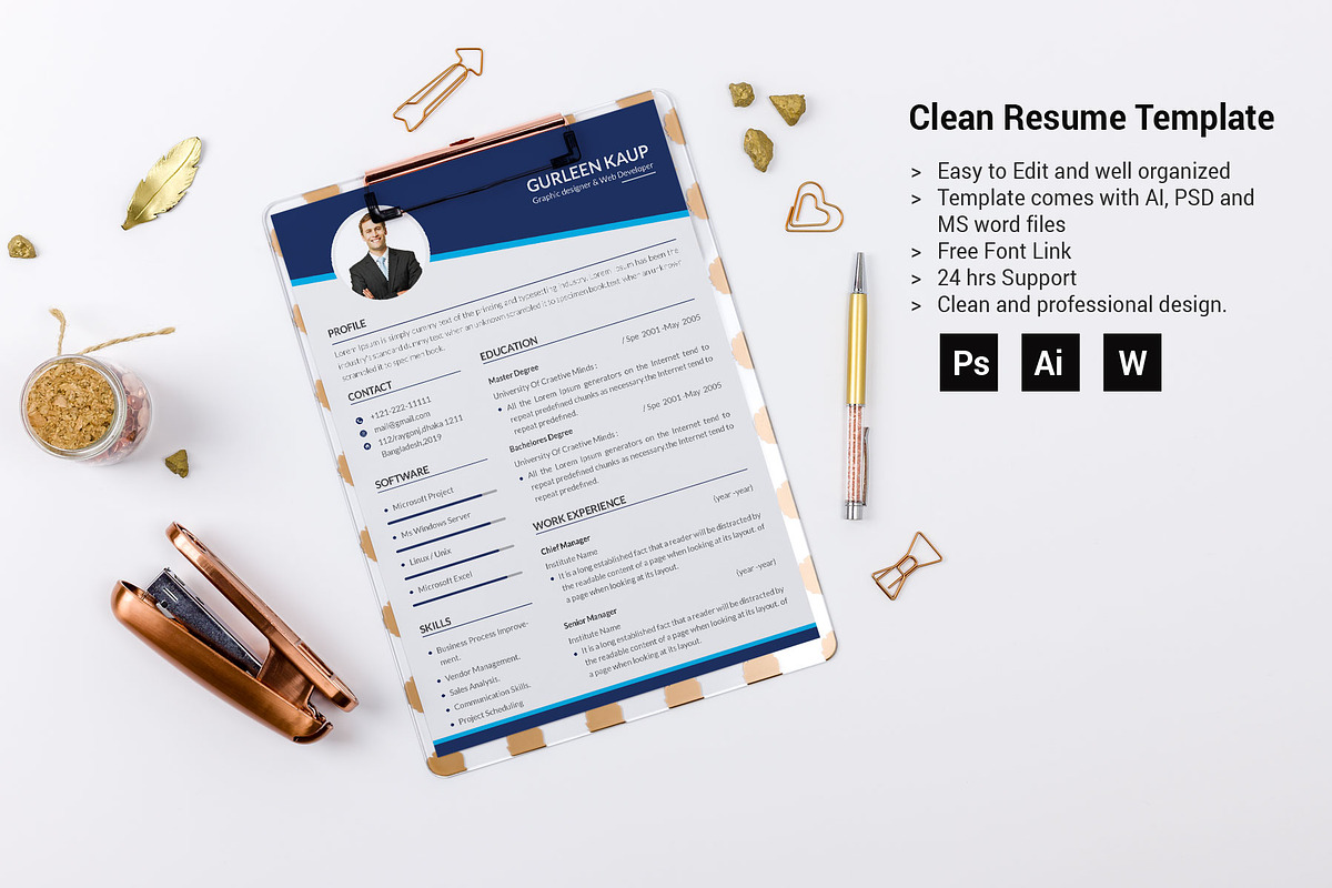 Clean Resume/CV, a Resume Template by designvillage (Photo 9 of 12)