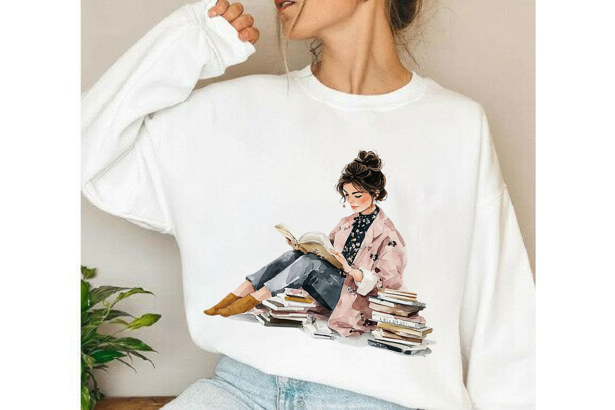 Blush Book Lover Clipart Bundle, an Illustration by DreamCafeArt (Photo 5 of 10)
