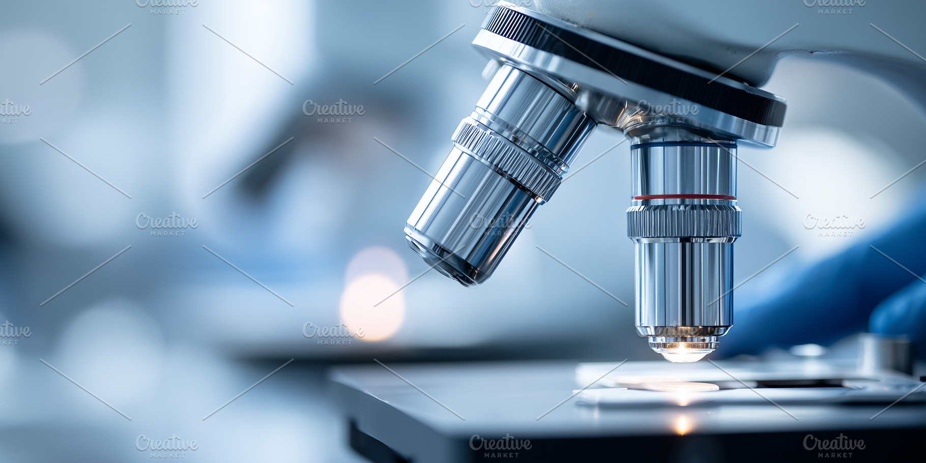 Close up of a microscope lens, a Health & Medical Photo by MistyDay