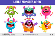 Fluffy Monsters - 6 Cute Monsters, a Decorative Illustration by D R A W K M A N (Thumbnail 1 of 7)