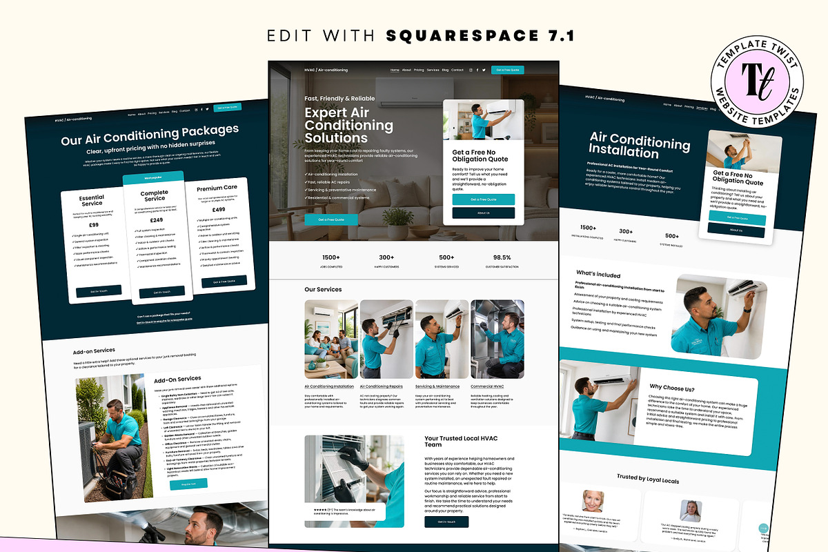 HVAC Squarespace Website Template, a Squarespace Template by Template Twist Shop (Photo 2 of 9)
