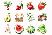 Watercolor Farmers Market Clipart, an Illustration by Design Market (Thumbnail 2 of 5)